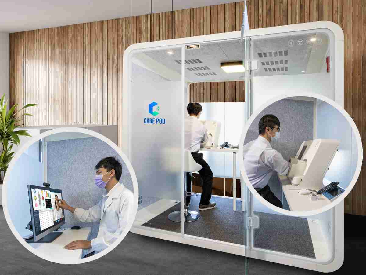 达擎于医疗科技展中展出＂远距诊疗舱＂，，，，以因应医疗数字化及社会高龄化趋势下、、、复诊及慢性病患等族群对于远距看诊需求逐渐升高所推出的创新整合方案。。多功能合一、、、高隐私性的远距诊疗舱可根据病患端与医师端的不同需求，，提供弹性化及客制化功能，，，节省医生和病患的精力及时间